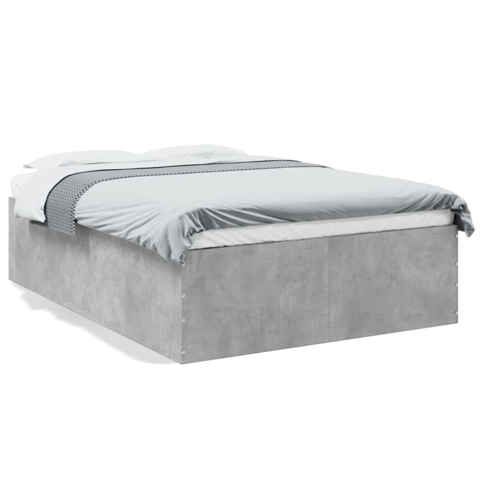 (concrete grey, 140 x 190 cm/ 45 cm) vidaXL Bed Frame Home Bed Base Bedstead Brown Oak 140x190 cm Engineered Wood