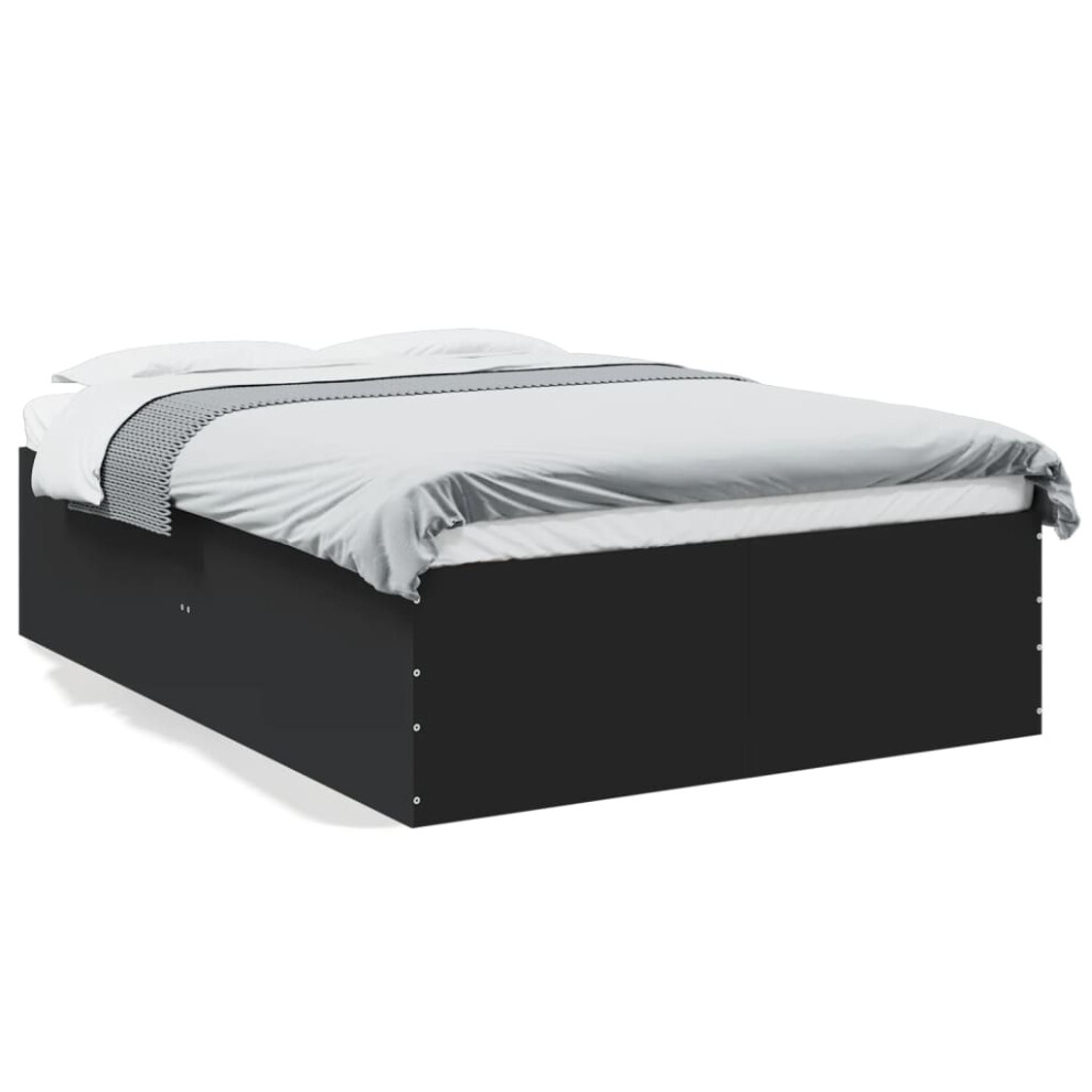 Vidaxl (Black, 140 X 190 Cm/ 45 Cm) Bed Frame Home Bed Base Bedstead Brown Oak 140X190 Cm Engineered Wood