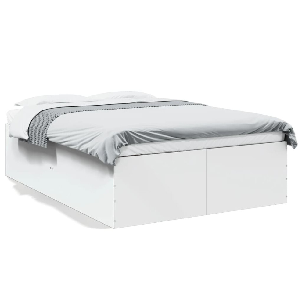 Vidaxl (White, 135 X 190 Cm/ 45 Cm) Bed Frame Home Bed Base Bedstead Brown Oak 140X190 Cm Engineered Wood