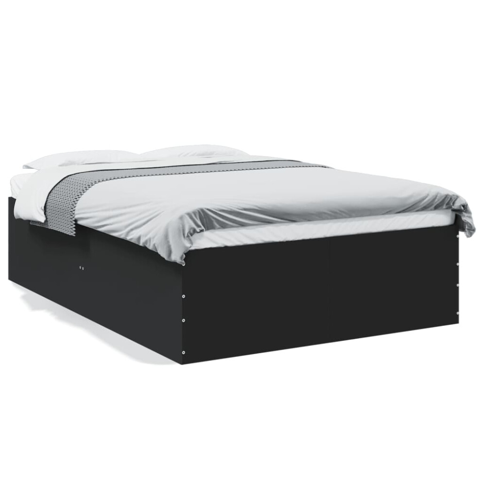 Vidaxl (Black, 120 X 200 Cm/ 45 Cm) Bed Frame Home Bed Base Bedstead Brown Oak 140X190 Cm Engineered Wood