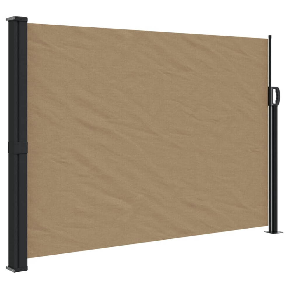 Vidaxl (Taupe, 140 X 600 Cm) Retractable Side Awning Outdoor Privacy Screen Balcony Sunshade Shelter