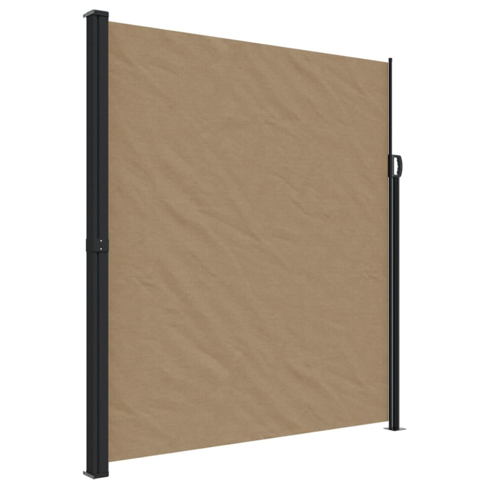 Vidaxl (Taupe, 220 X 500 Cm) Retractable Side Awning Outdoor Privacy Screen Balcony Sunshade Shelter