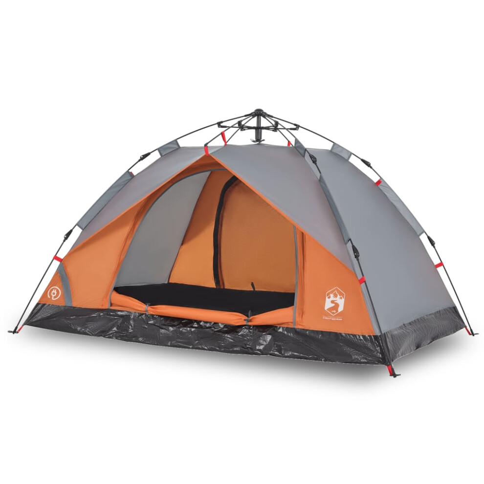 (grey And orange, 2-person) vidaXL Camping Tent Dome 2-Person Tent White Blackout Fabric Quick Release