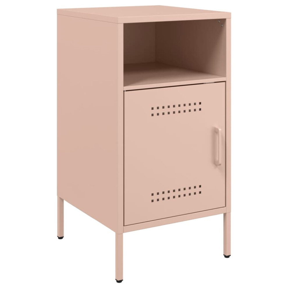 (pink, 1 pcs) vidaXL Bedside Cabinet Bedroom Nightstand Bed Side Table Olive Green Steel