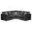 (Black, 5 Seater Symmetrical Corner) Crystal Crushed Velvet Full Back Corner Sofa Range 1