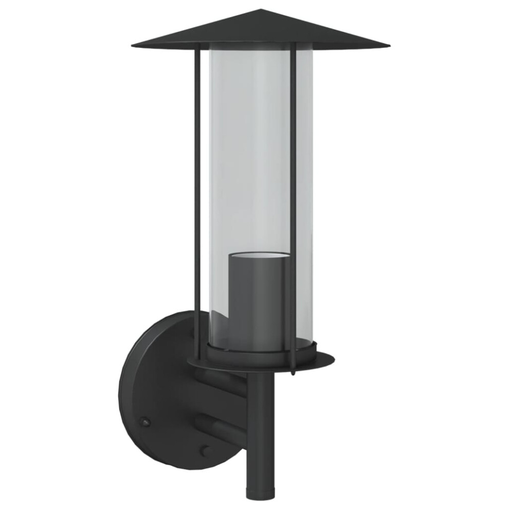 (black, 1 pcs) vidaXL Outdoor Wall Lights Wall Lamps Garden Wall Lantern Stainless Steel