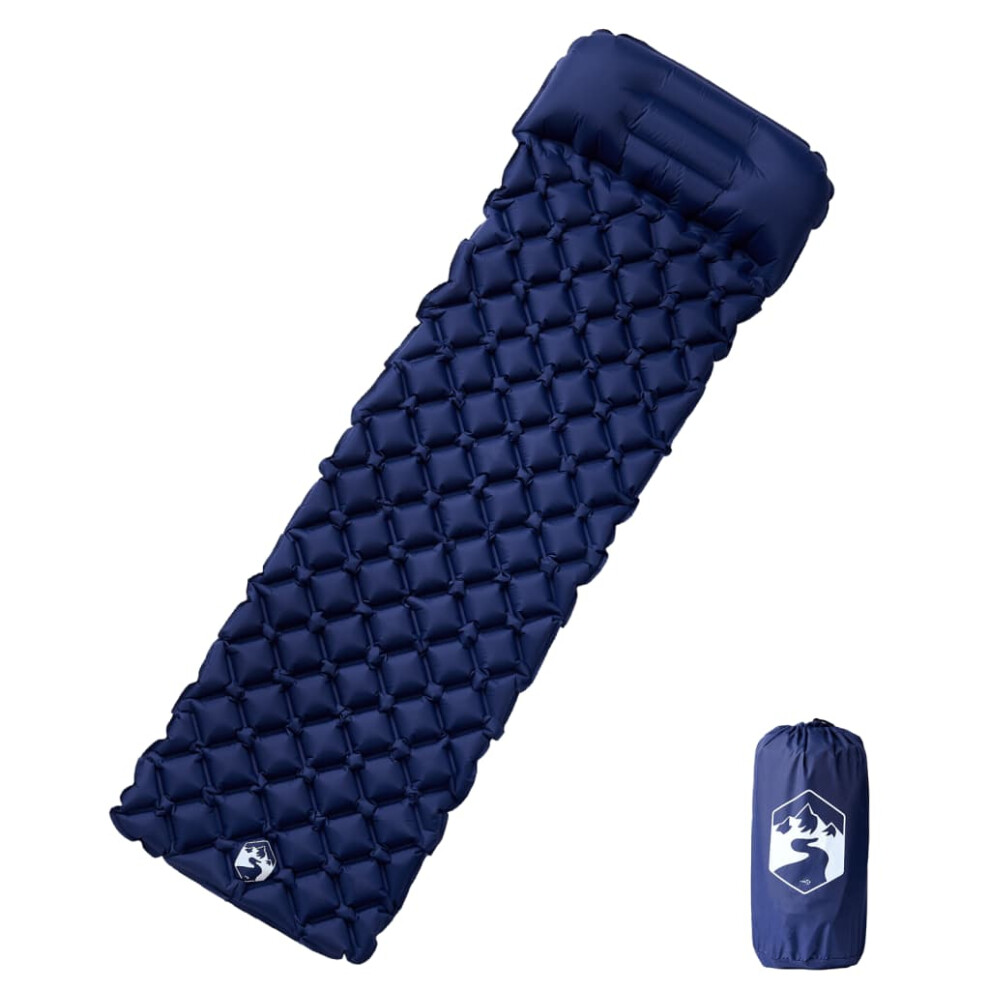 Vidaxl (Grey) Inflating Camping Mattress With Integrated Pillow Outdoor Sleeping Mat Grey