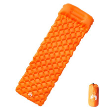 (green) vidaXL Inflating Camping Mattress with Integrated Pillow Outdoor Sleeping Mat
