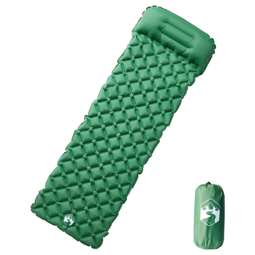 Vidaxl (Orange) Inflating Camping Mattress With Integrated Pillow Outdoor Sleeping Mat Orange