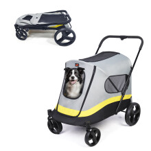 Large Dog Stroller 4 Wheels Folding Pet Stroller Jogging Carriage