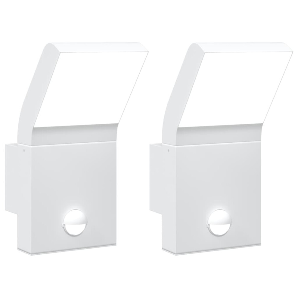 (white, 2 pcs/with sensor) vidaXL Outdoor LED Wall Lights Wall Lamps Wall Lantern Die-cast Aluminium