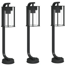 vidaXL Wegeleuchten 3 Stk. Schwarz 60 cm Edelstahl