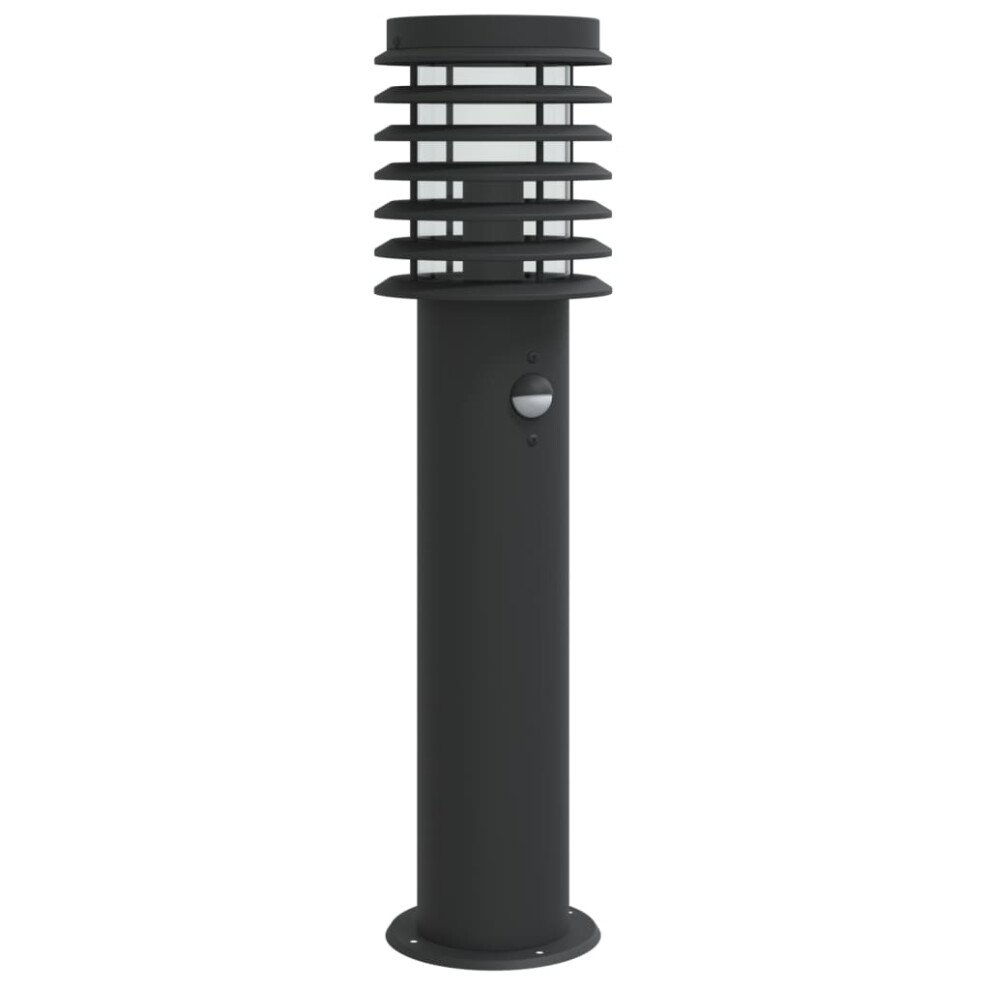 (black, 1 pcs/ with sensor) vidaXL Outdoor Floor Lamp Standing Lamp Floor Light Black Stainless Steel