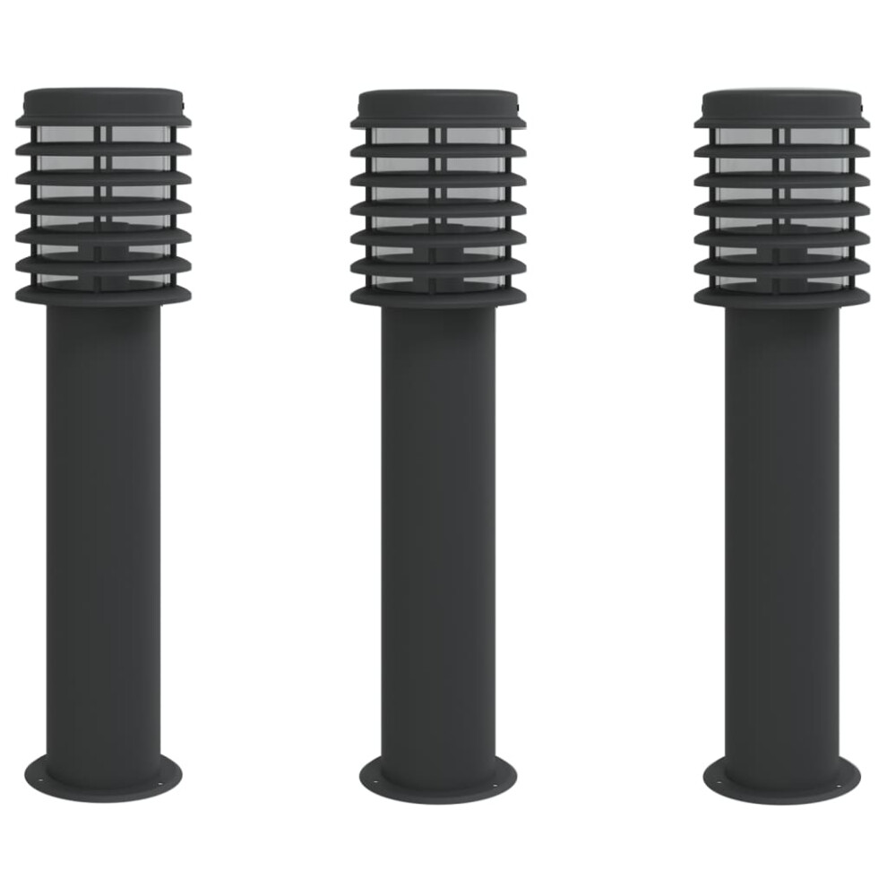 (black, 3 pcs/ basic) vidaXL Outdoor Floor Lamp Standing Lamp Floor Light Black Stainless Steel