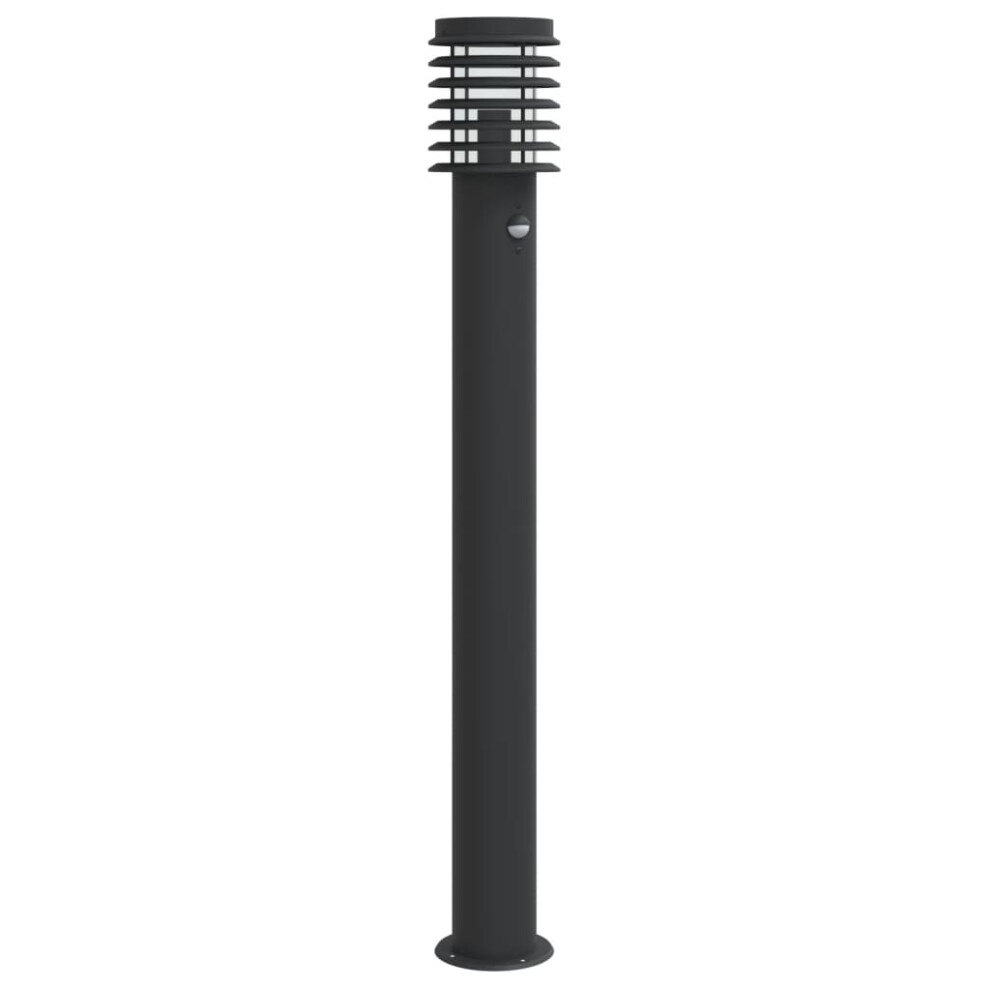 (black, 1 pcs/ with sensor) vidaXL Outdoor Floor Lamps Pathway Lights Garden Light Lamp Stainless Steel