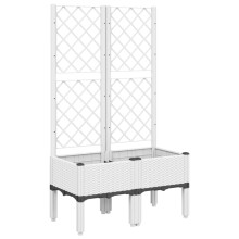 (white, 80 x 40 x 142 cm) vidaXL Garden Planter with Trellis Patio Flower Pot Planter Box Light Grey PP