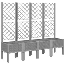 (light grey, 160 x 40 x 142 cm) vidaXL Garden Planter with Trellis Patio Flower Pot Planter Box Light Grey PP