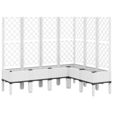 (white, 160 x 120 x 142 cm) vidaXL Garden Planter with Trellis Patio Flower Pot Planter Box Light Grey PP
