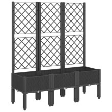 (black, 120 x 40 x 142 cm) vidaXL Garden Planter with Trellis Patio Flower Pot Planter Box Light Grey PP