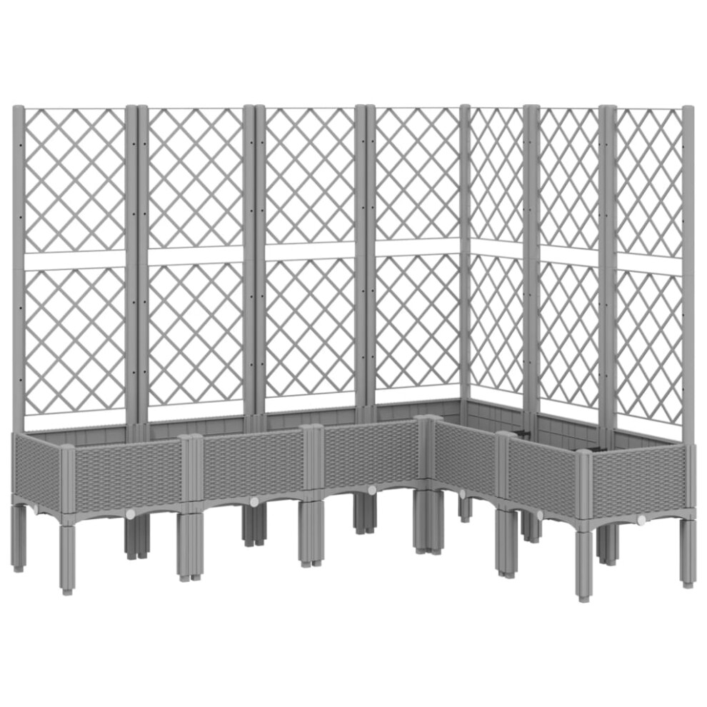 (light grey, 160 x 120 x 142 cm) vidaXL Garden Planter with Trellis Patio Flower Pot Planter Box Light Grey PP