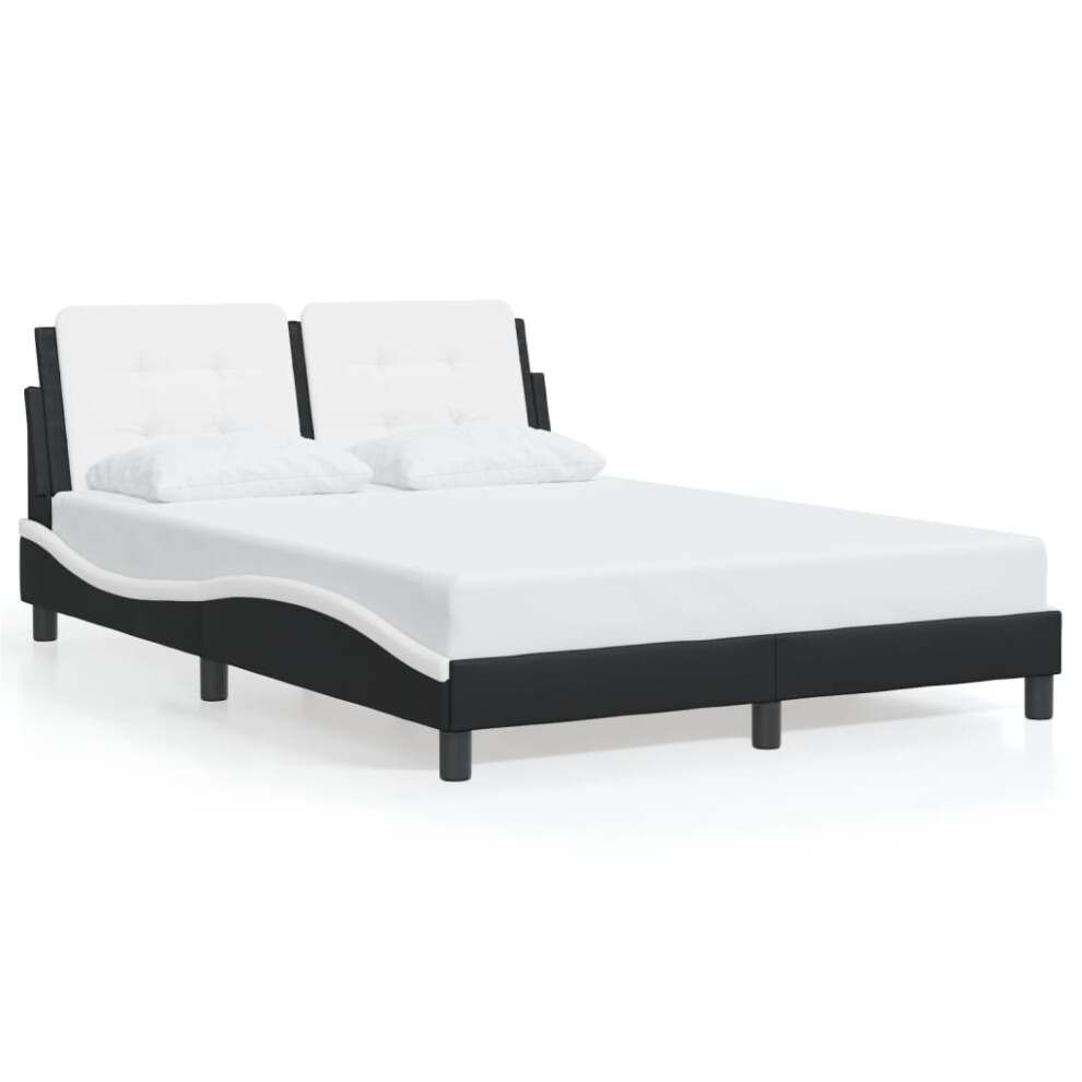 (black and white, 120 x 200 cm) vidaXL Bed Frame with Headboard Bed Black and White 120x200 cm Faux Leather