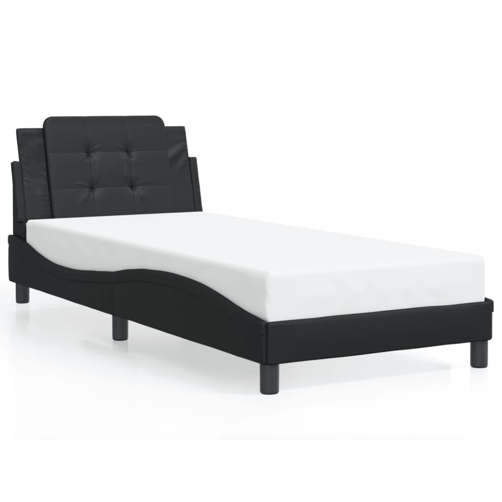 (black, 100 x 200 cm) vidaXL Bed Frame with Headboard Bed Black and White 120x200 cm Faux Leather