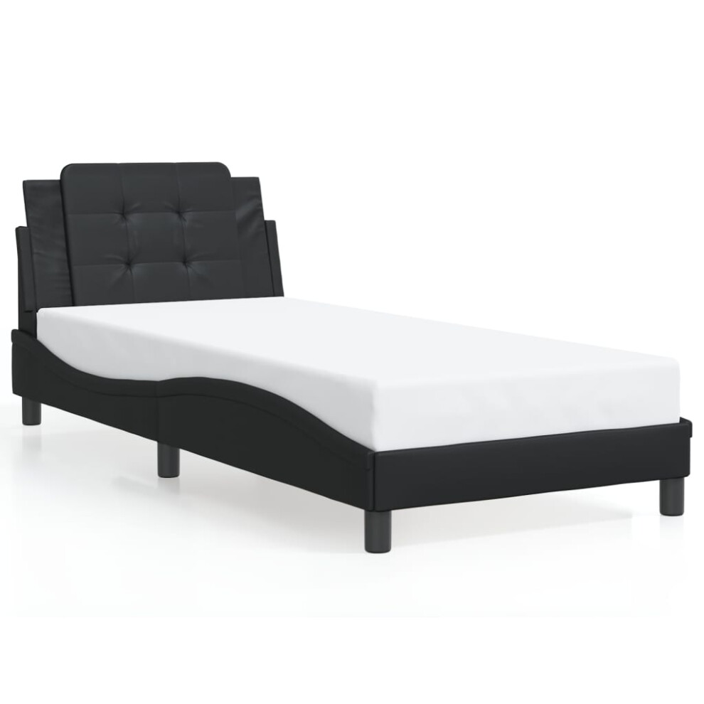 (black, 80 x 200 cm) vidaXL Bed Frame with Headboard Bed Black and White 120x200 cm Faux Leather