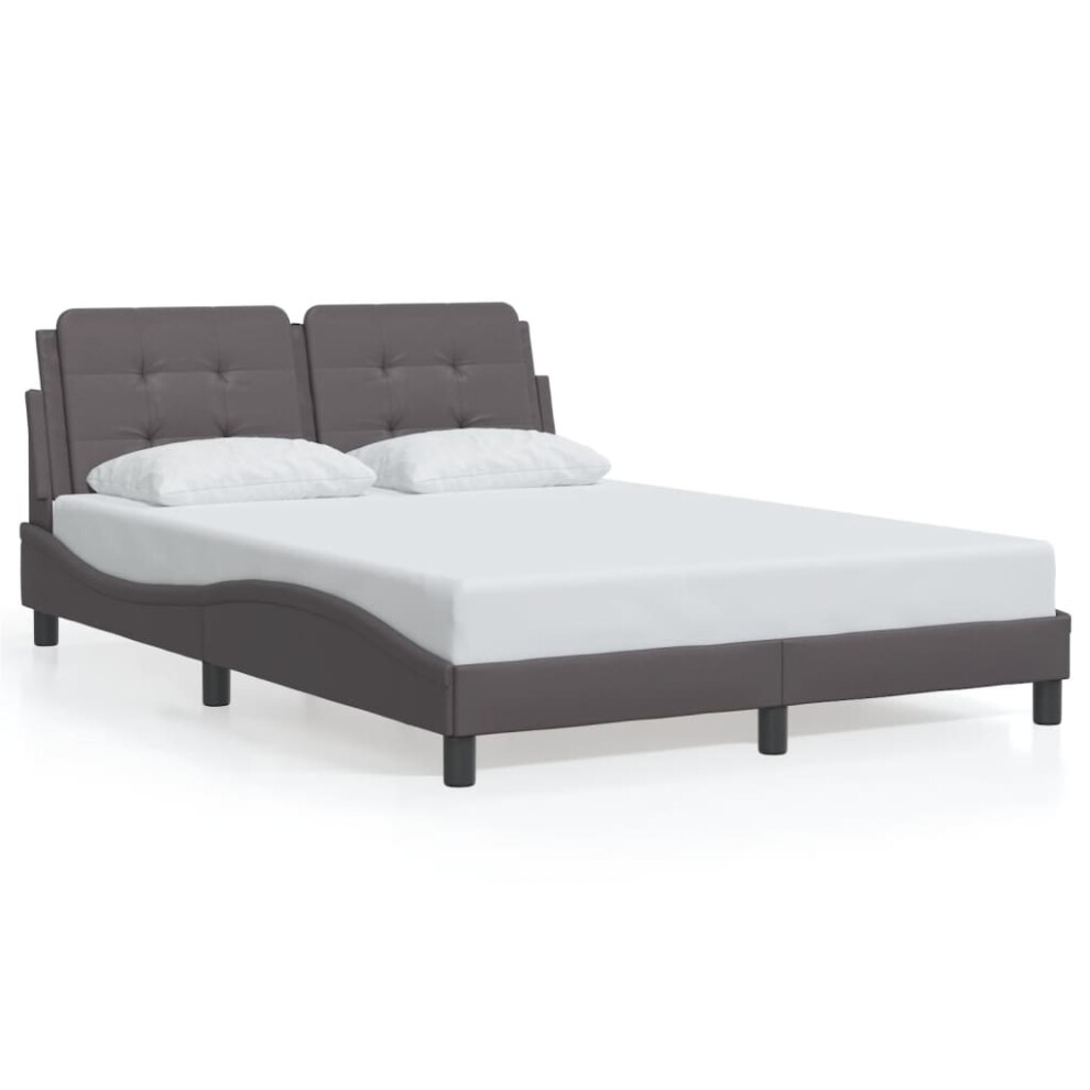 (grey, 120 x 200 cm) vidaXL Bed Frame with Headboard Bed Black and White 120x200 cm Faux Leather