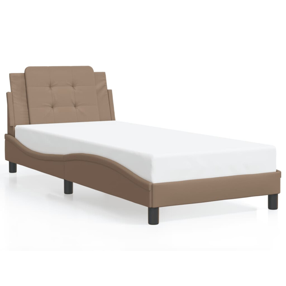 (cappuccino, 80 x 200 cm) vidaXL Bed Frame with Headboard Bed Black and White 120x200 cm Faux Leather