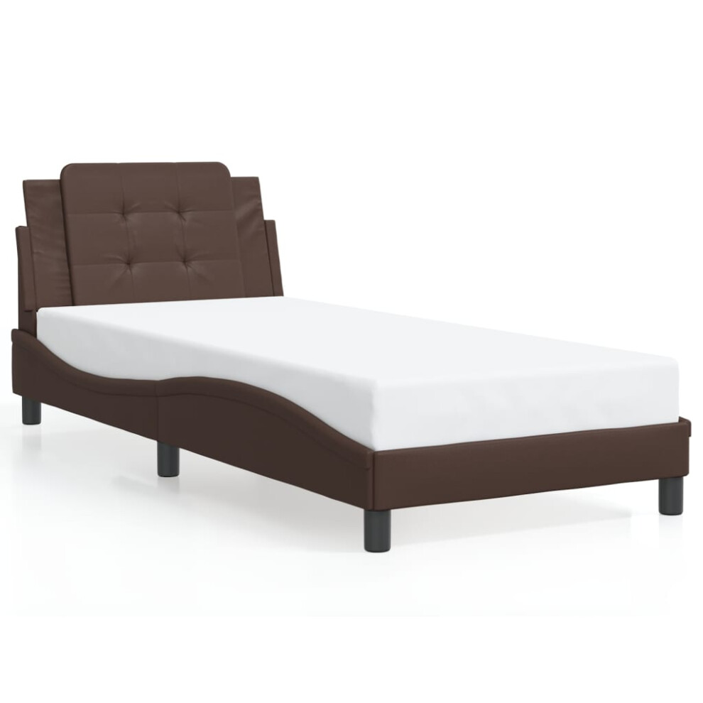 (brown, 100 x 200 cm) vidaXL Bed Frame with Headboard Bed Black and White 120x200 cm Faux Leather