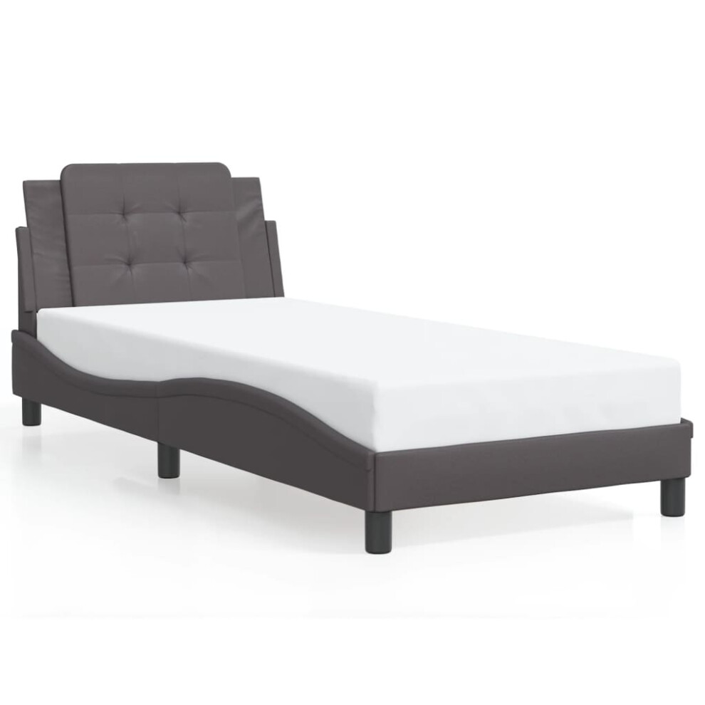 (grey, 80 x 200 cm) vidaXL Bed Frame with Headboard Bed Black and White 120x200 cm Faux Leather