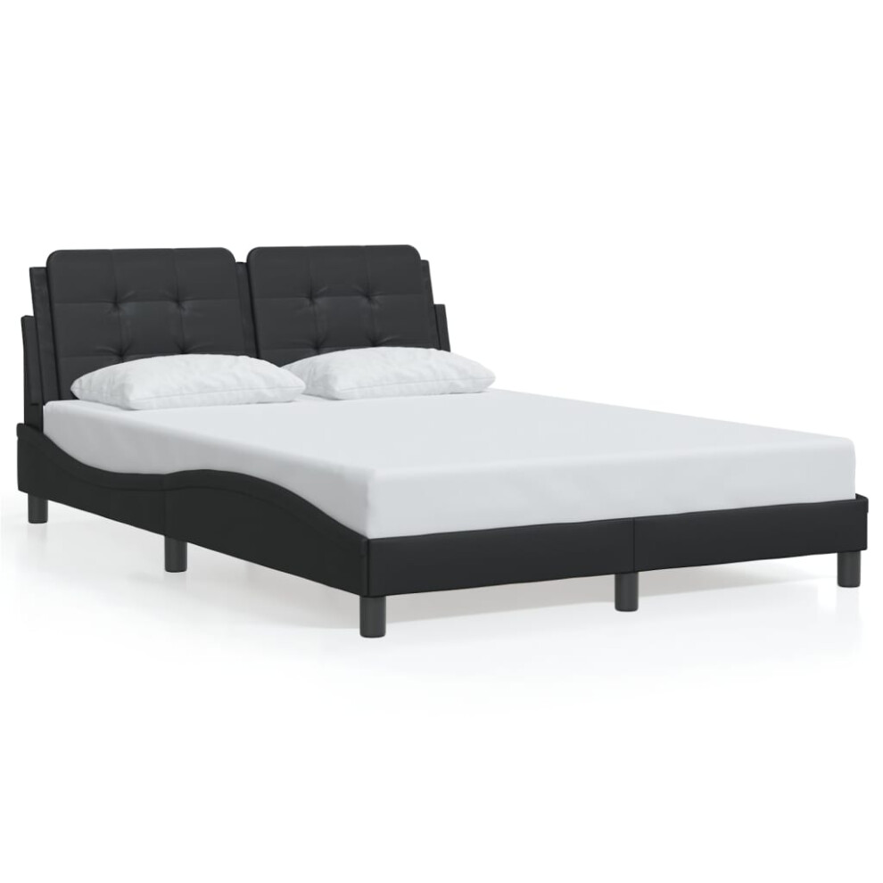 (black, 120 x 200 cm) vidaXL Bed Frame with Headboard Bed Black and White 120x200 cm Faux Leather