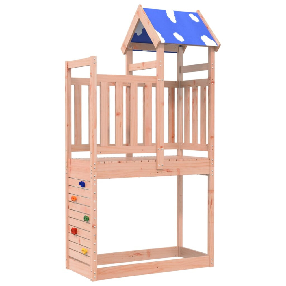 (solid douglas wood) vidaXL Play Tower with Rockwall Playset Climbing Frame Solid Wood Douglas Fir