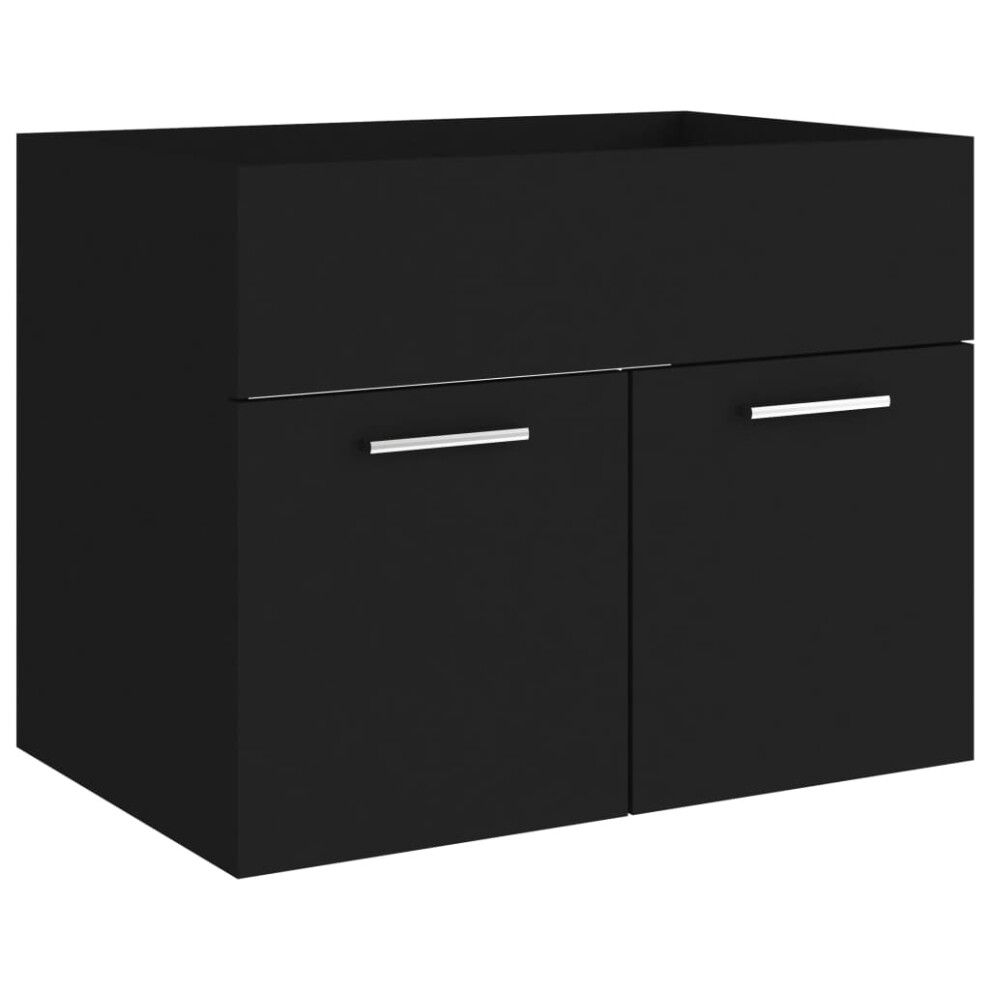 (black) vidaXL Sink Cabinet Bathroom Vanity Unit Wall Storage Cupboard Engineered Wood