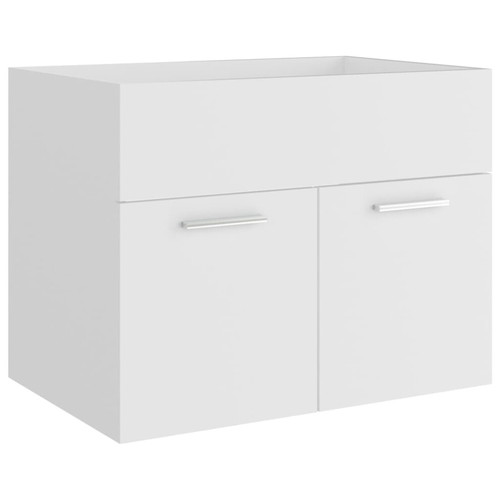 (white) vidaXL Sink Cabinet Bathroom Vanity Unit Wall Storage Cupboard Engineered Wood