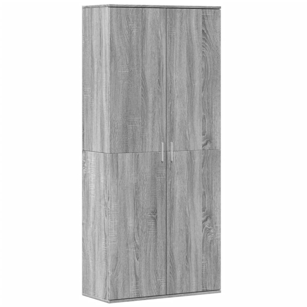 Vidaxl (Grey Sonoma) Highboard Sideboard Side Cabinet Cupboard Brown Oak Engineered Wood