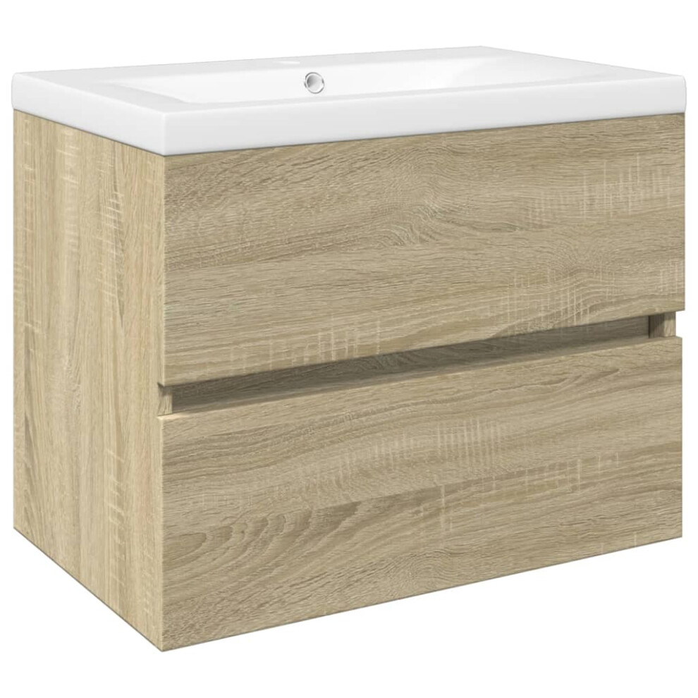 (sonoma oak) vidaXL Sink Cabinet Home Bathroom Sink Unit Storage Cabinet Engineered Wood