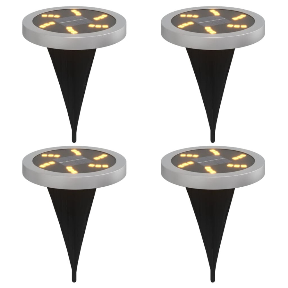 (model 3, 4 pcs) vidaXL Solar Ground Lights with Ground Spikes Solar Outdoor Light Warm White