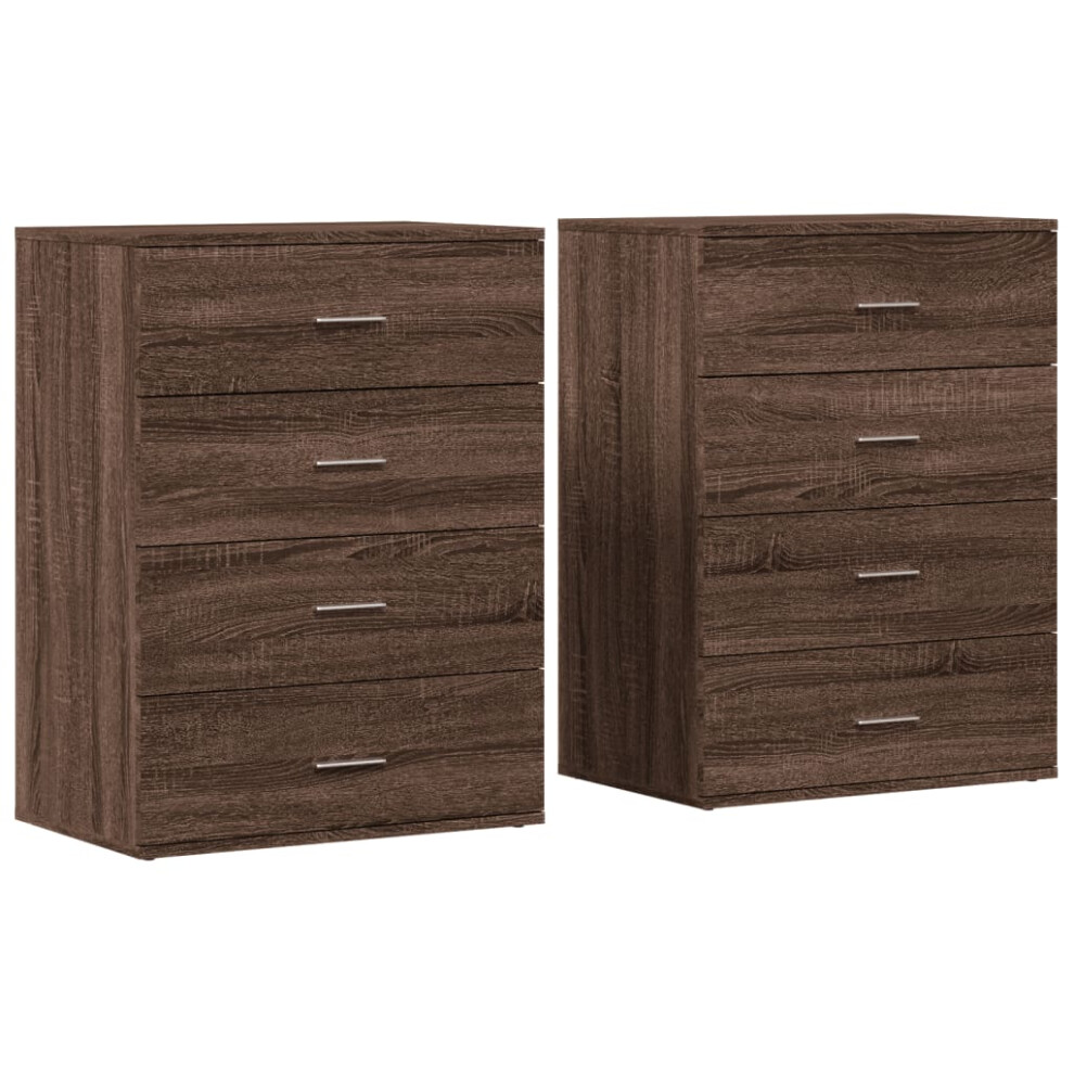 (brown oak) vidaXL Sideboards Cupboard Cabinet Highboard 2 pcs Brown Oak Engineered Wood