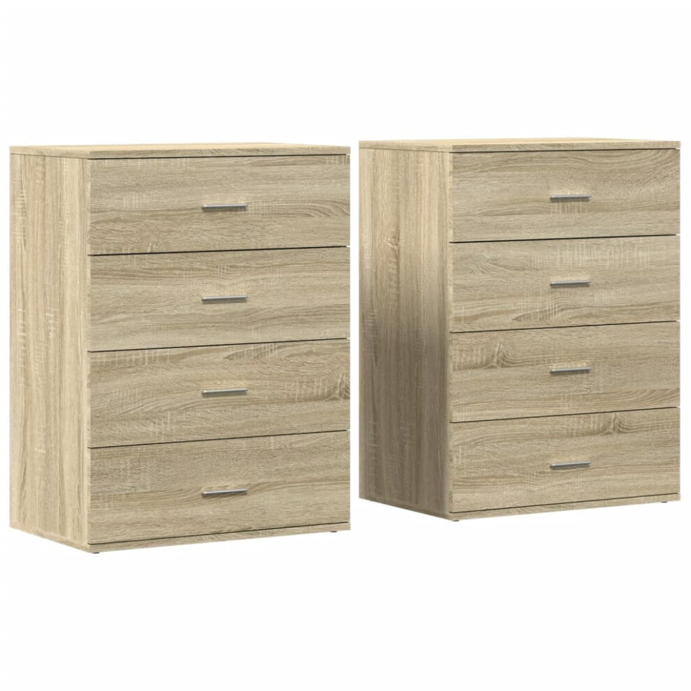 Vidaxl (Sonoma Oak) Sideboards Cupboard Cabinet Highboard 2 Pcs Brown Oak Engineered Wood