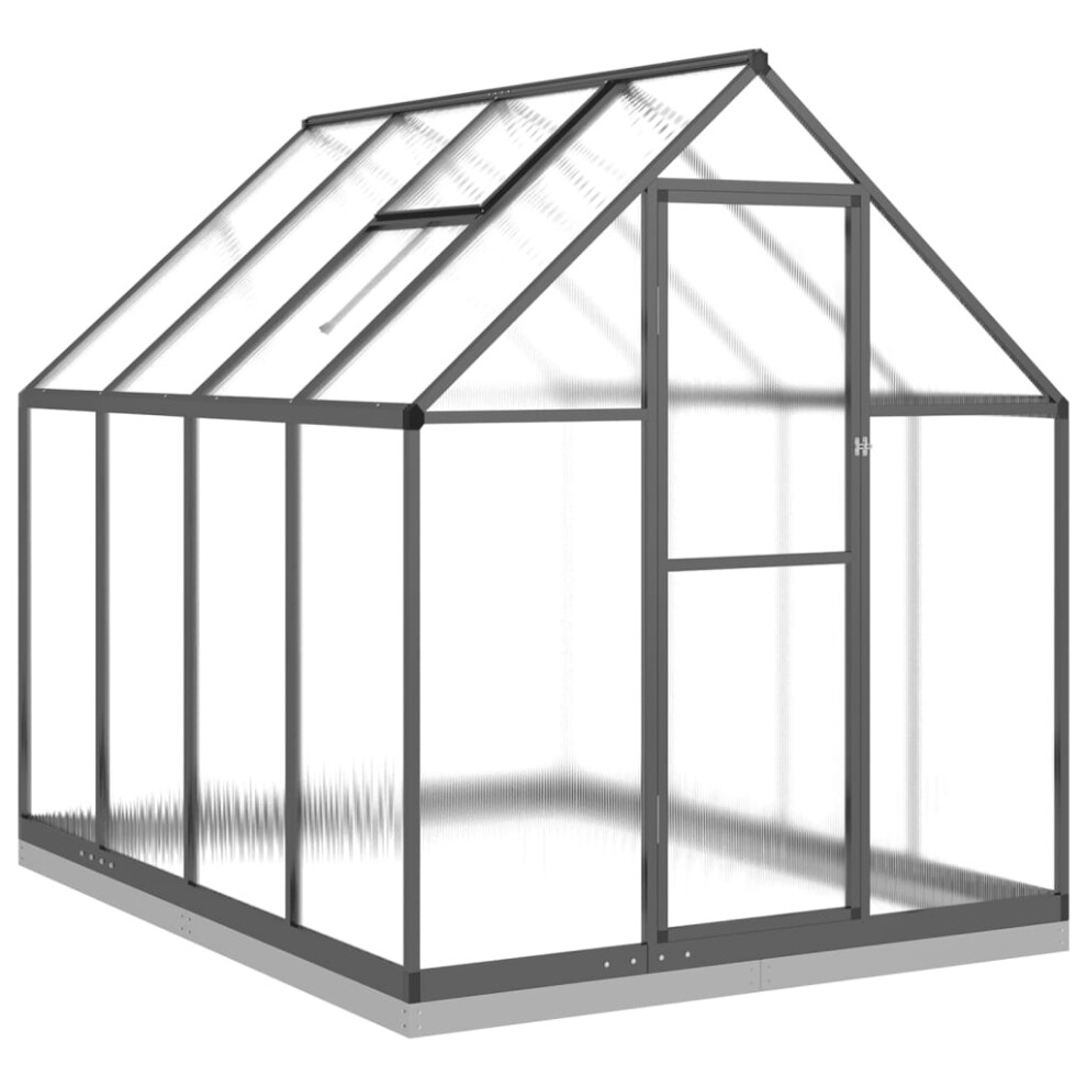 (anthracite, 224 x 169 x 202 cm) vidaXL Greenhouse with Base Frame Walk in Grow House Anthracite Aluminium