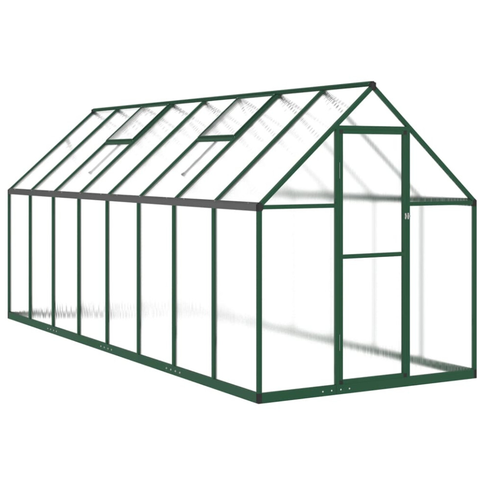 (green, 445 x 169 x 195 cm) vidaXL Greenhouse with Base Frame Walk in Grow House Anthracite Aluminium