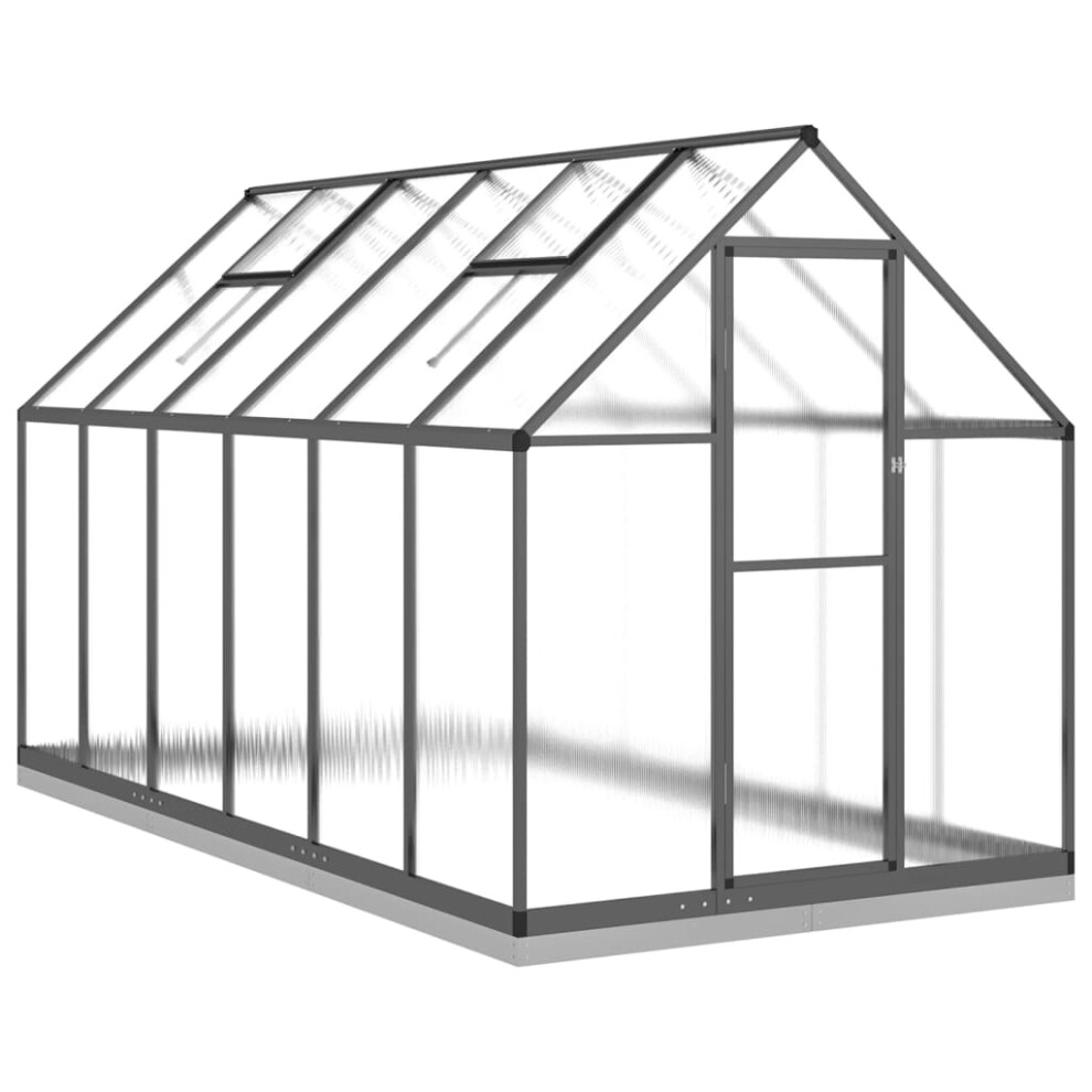 (anthracite, 334 x 169 x 202 cm) vidaXL Greenhouse with Base Frame Walk in Grow House Anthracite Aluminium