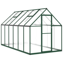 (green, 334 x 169 x 195 cm) vidaXL Greenhouse with Base Frame Walk in Grow House Anthracite Aluminium