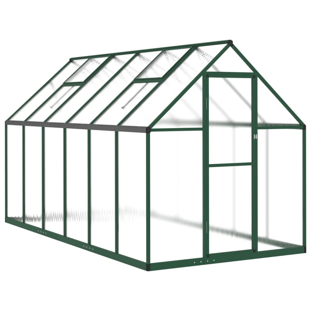 (green, 334 x 169 x 195 cm) vidaXL Greenhouse with Base Frame Walk in Grow House Anthracite Aluminium