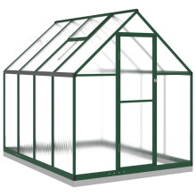 (green, 224 x 169 x 202 cm) vidaXL Greenhouse with Base Frame Walk in Grow House Anthracite Aluminium