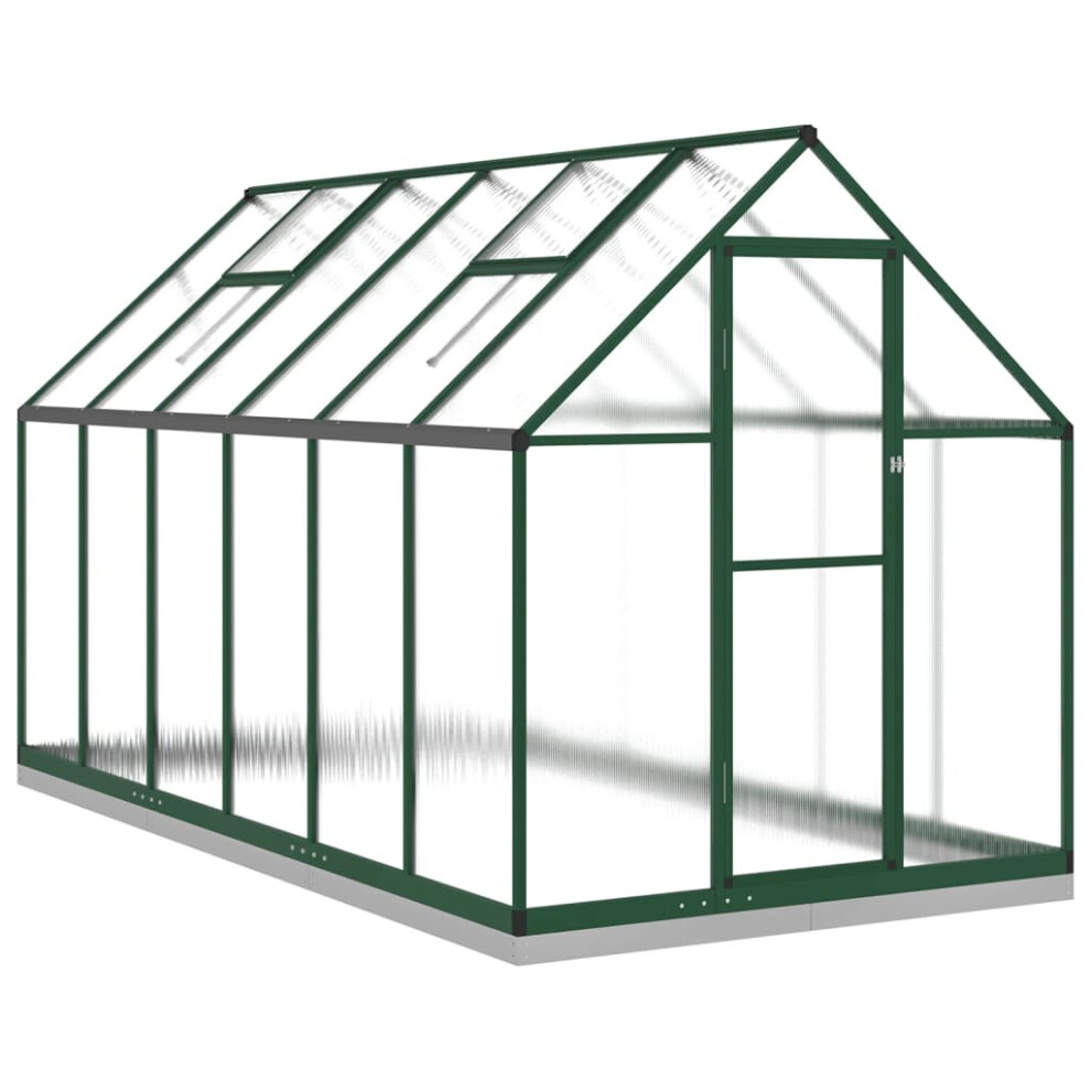 (green, 334 x 169 x 202 cm) vidaXL Greenhouse with Base Frame Walk in Grow House Anthracite Aluminium