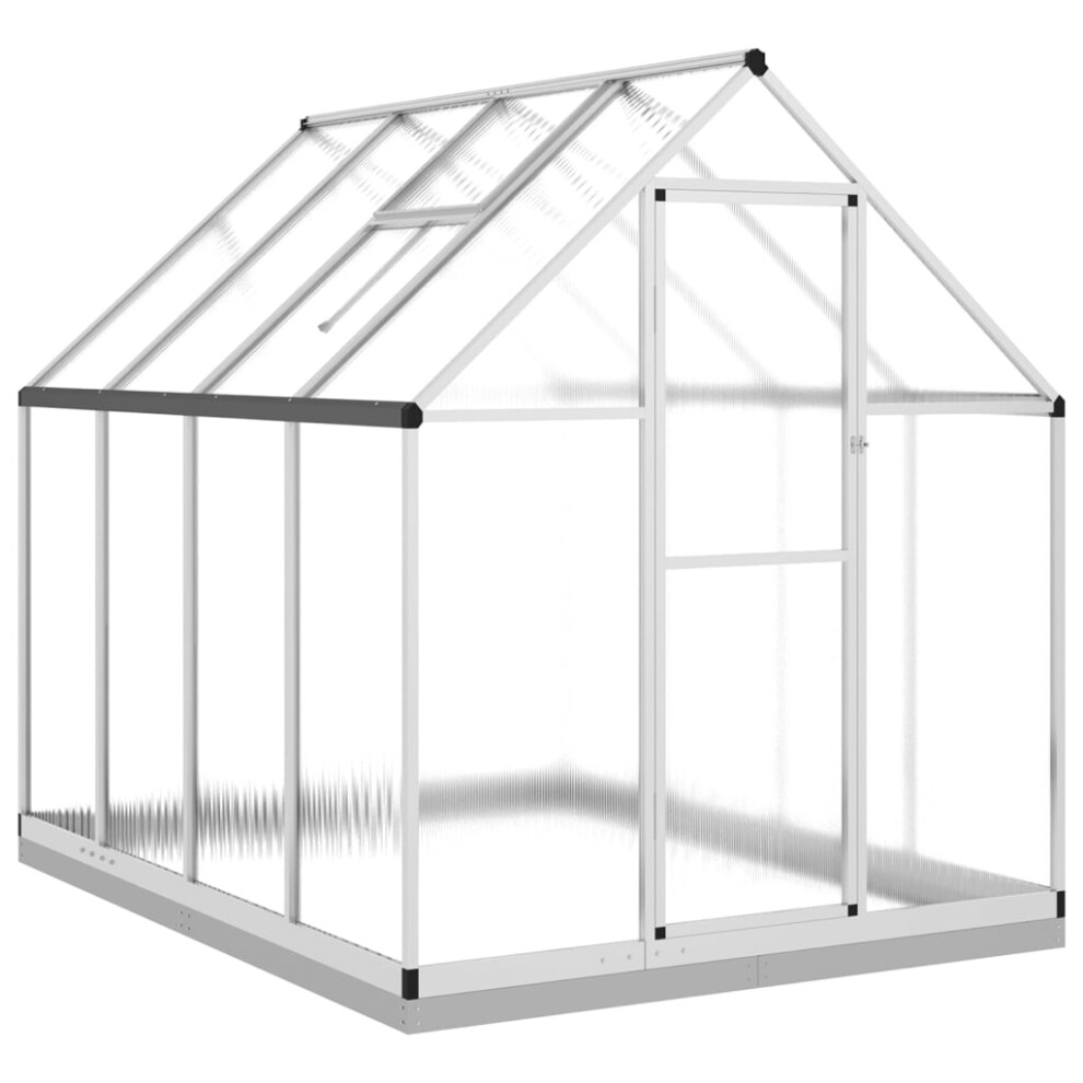 (silver, 224 x 169 x 202 cm) vidaXL Greenhouse with Base Frame Walk in Grow House Anthracite Aluminium