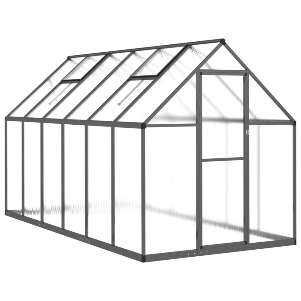 (anthracite, 334 x 169 x 195 cm) vidaXL Greenhouse with Base Frame Walk in Grow House Anthracite Aluminium