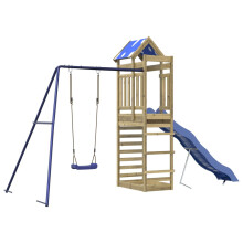 (solid impregnated wood) vidaXL Outdoor Playset Garden Playhouse Kids Playground Impregnated Wood Pine